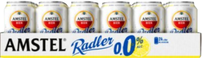 Amstel Radler 0.0% tray met 24 blikjes 0,33 liter Amstel Radler 0.0% tray met 24 blikjes 0,33 liter